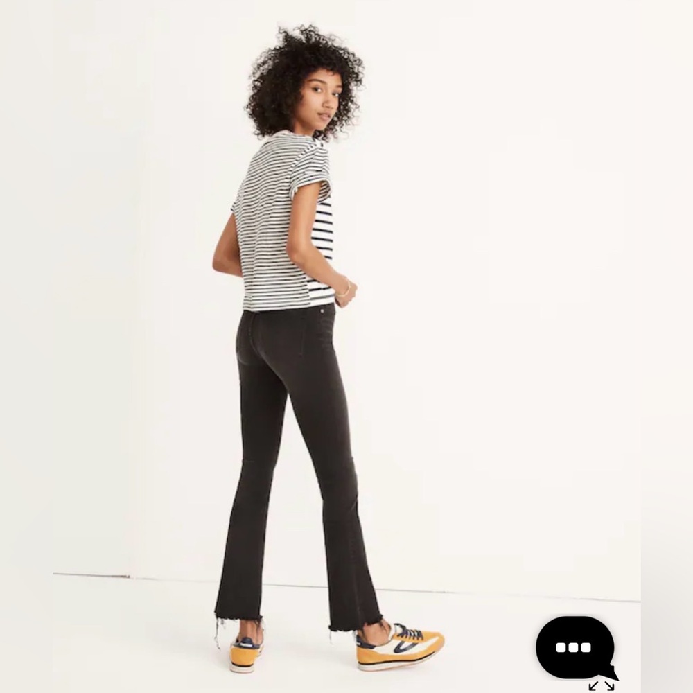 Madewell Cali Demi-Boot Jeans in Berkeley Black Chewed-Hem Edition Women 26